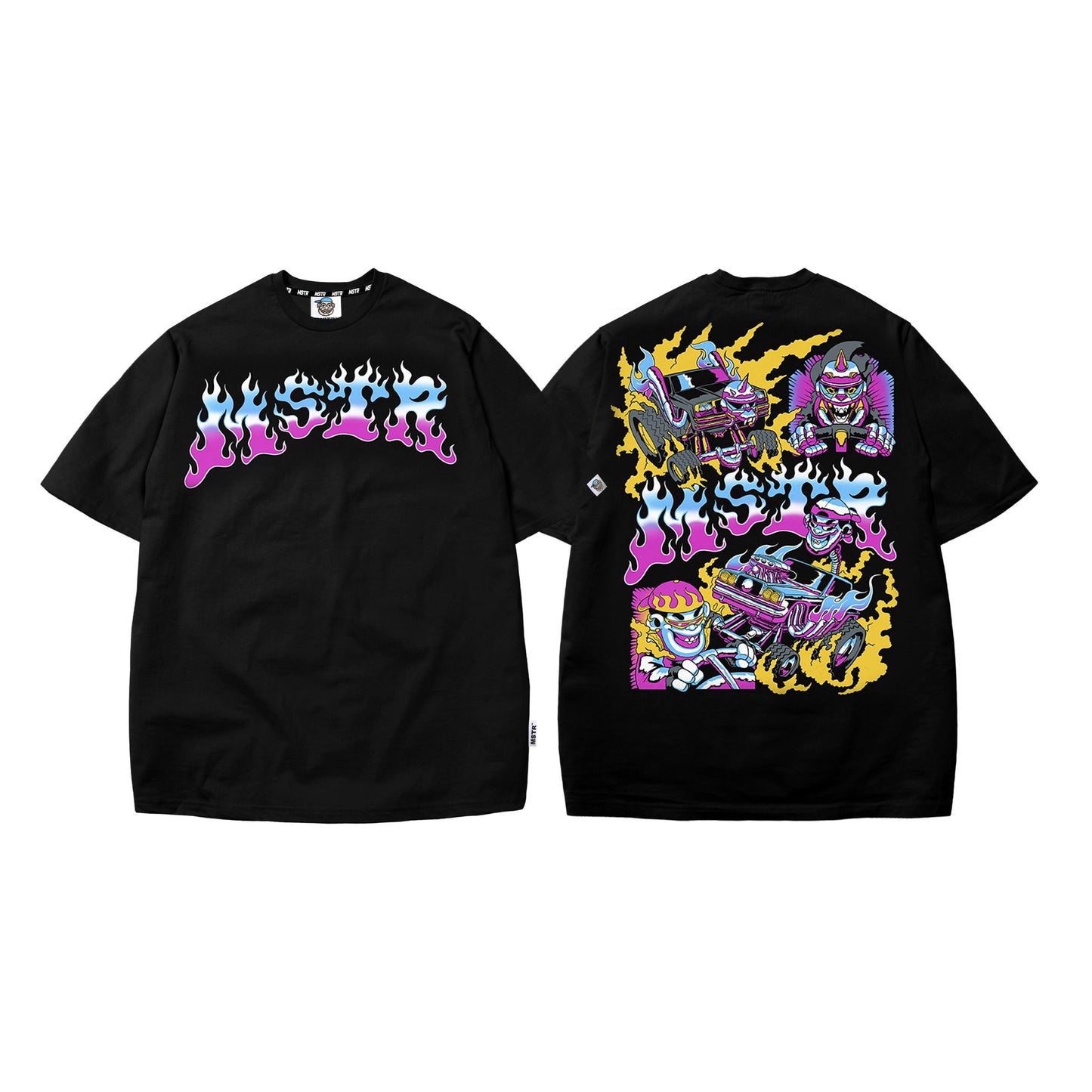 MSTR - RACING COLLECTION "FLAMES" TSHIRT (BLACK)