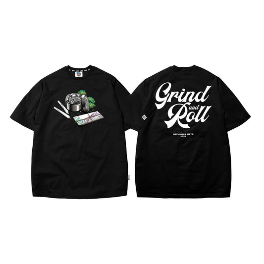 MSTR X OFFHIGH - TIME OFF COLLECTION "GRIND & ROLL" TSHIRT (BLACK)