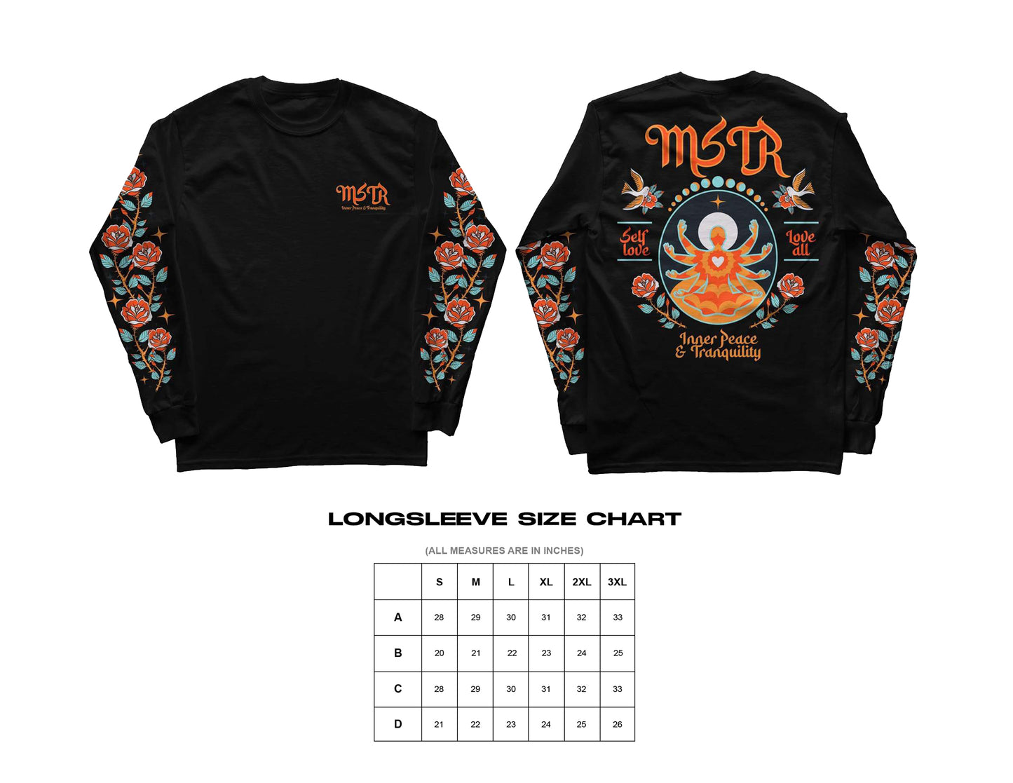 MSTR - SCOPE COLLECTION "INNER PEACE" LONGSLEEVES (BLACK)