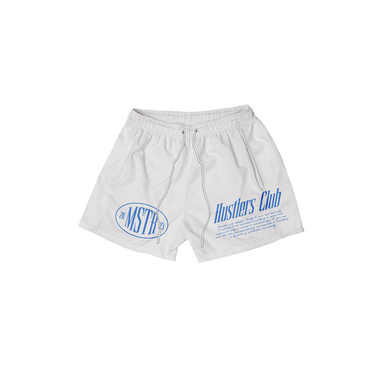 MSTR - HUSTLER COLLECTION MESH SHORT (WHITE-L'ABLUE)