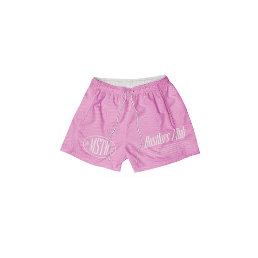 MSTR - HUSTLER COLLECTION MESH SHORT (PINK-WHITE)