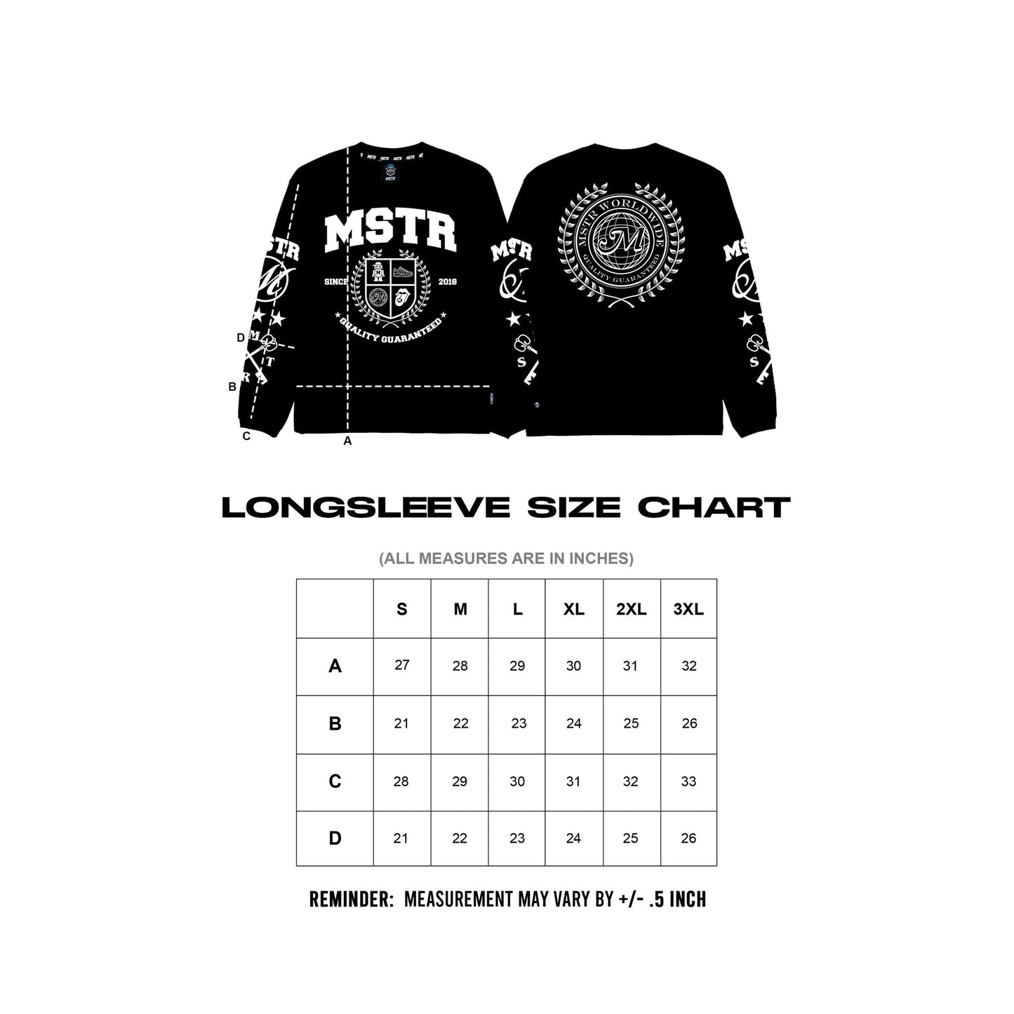 MSTR - ESCALATE COLLECTION "DECREE" LONGSLEEVE (BLACK)