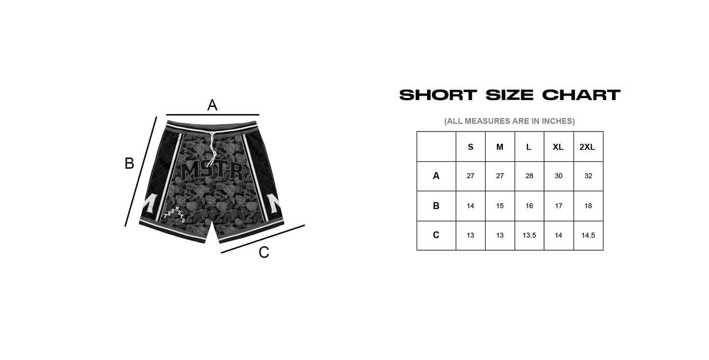 MSTR - WRANGLERS COLLECTION "BLACK CAMOU" MESH SHORT (BLACK)