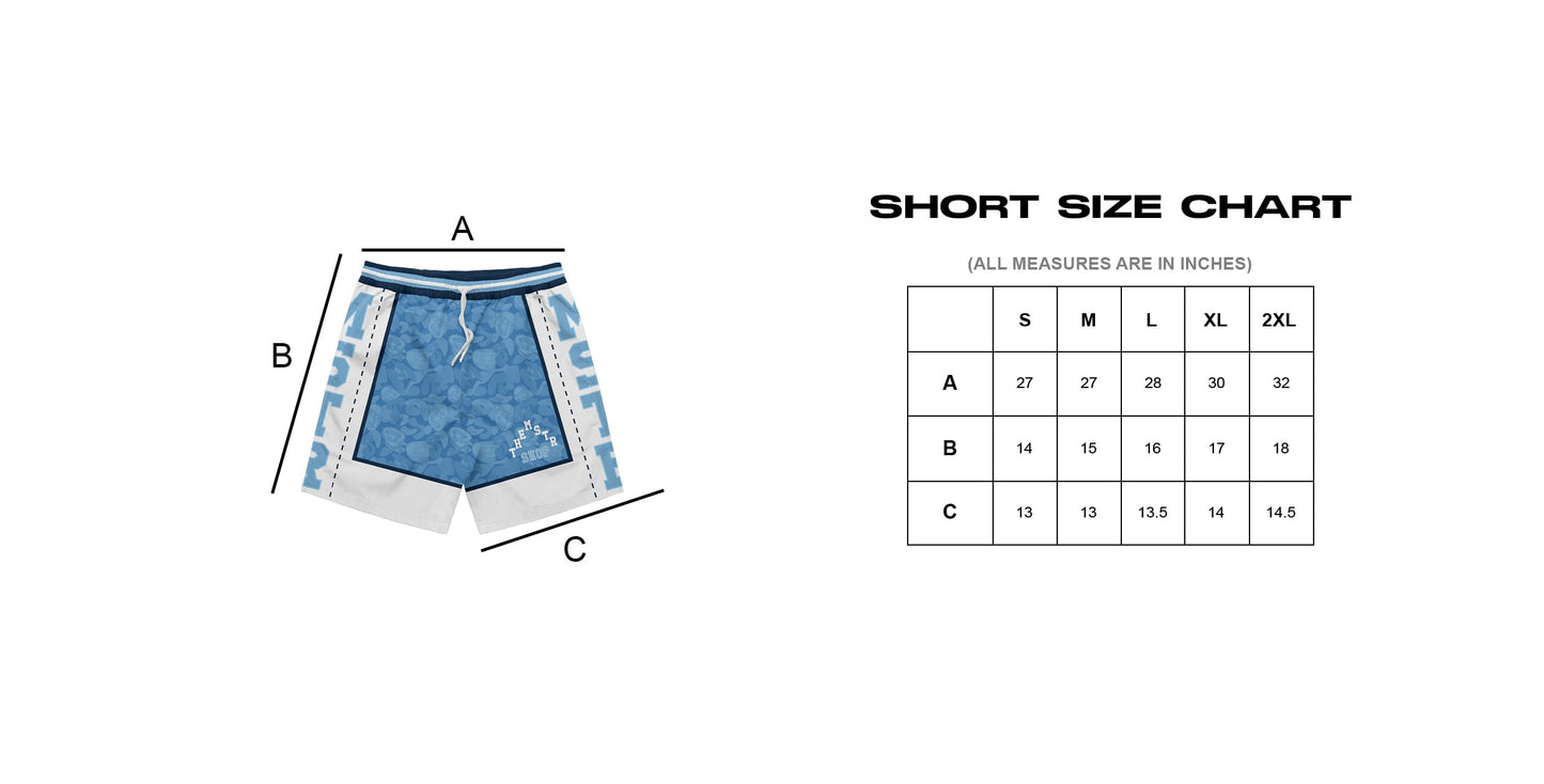 MSTR - WRANGLERS COLLECTION "BLUE CAMOU" MESH SHORT (BLUE)