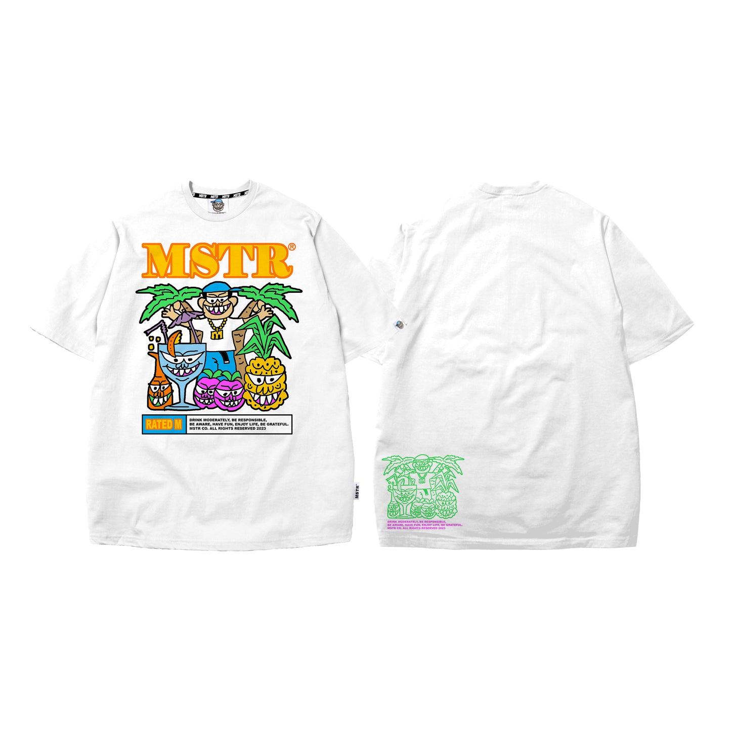 MSTR - SUMMER COLLECTION 2023 "COCKTAIL" TSHIRT (WHITE)