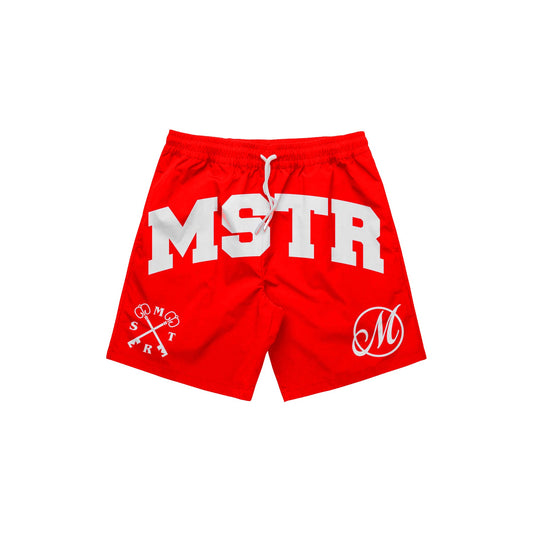 MSTR - ESCALATE COLLECTION "DECREE" EMBRO PATCH MESH SHORT (RED)