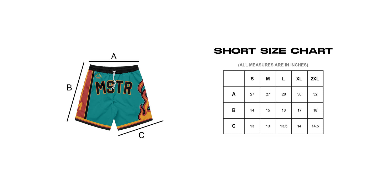 MSTR - WRANGLERS COLLECTION "GREEN FIRE" MESH SHORT (GREEN)