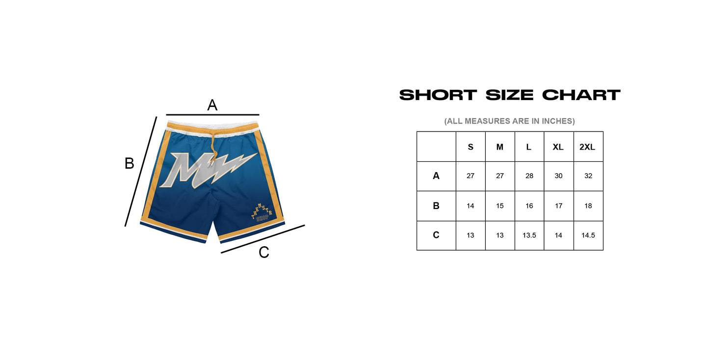 MSTR - WRANGLERS COLLECTION "M THUNDER" MESH SHORT (BLUE)