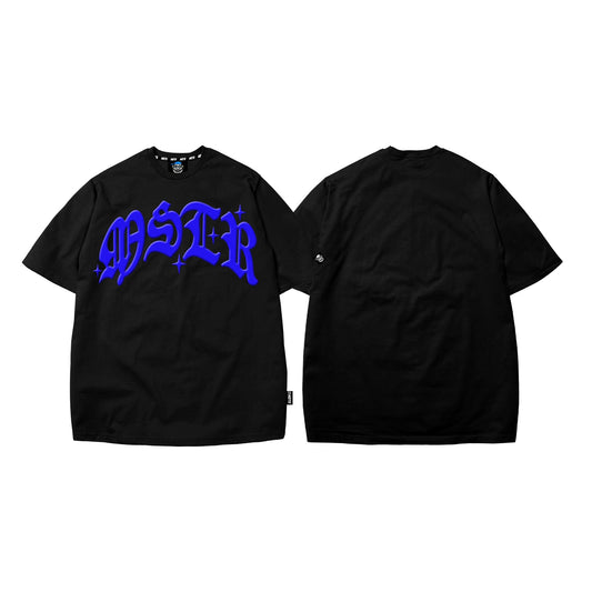 MSTR - SKLOO COLLECTION "OLD ENGLISH" TSHIRT (BLACK-BLUE)