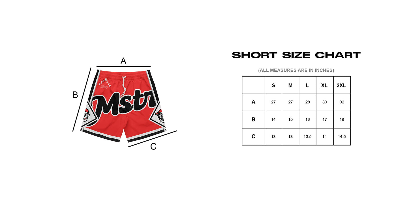 MSTR - WRANGLERS COLLECTION "RED HEAD" MESH SHORT (RED)