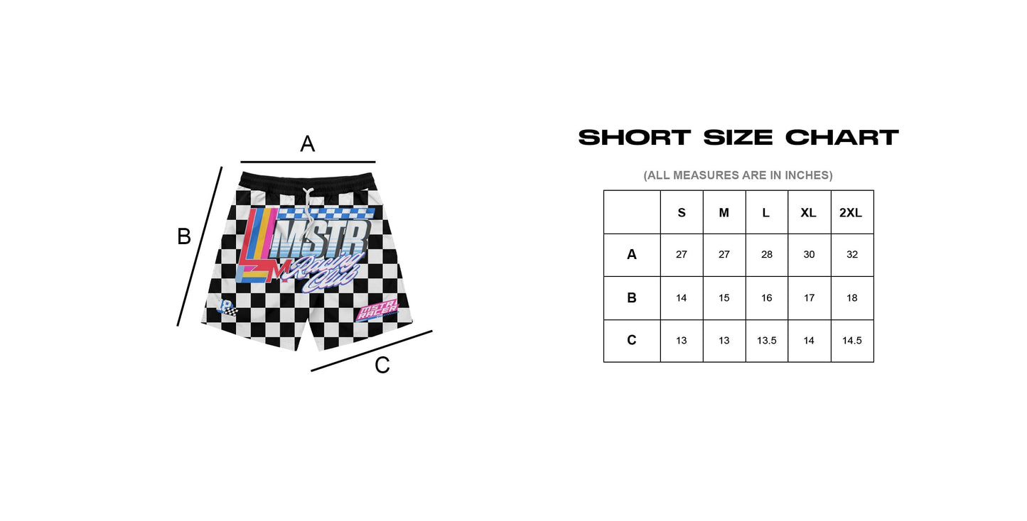 MSTR - RACING CLUB COLLECTION "RAZE" MESH SHORT (BLACK)