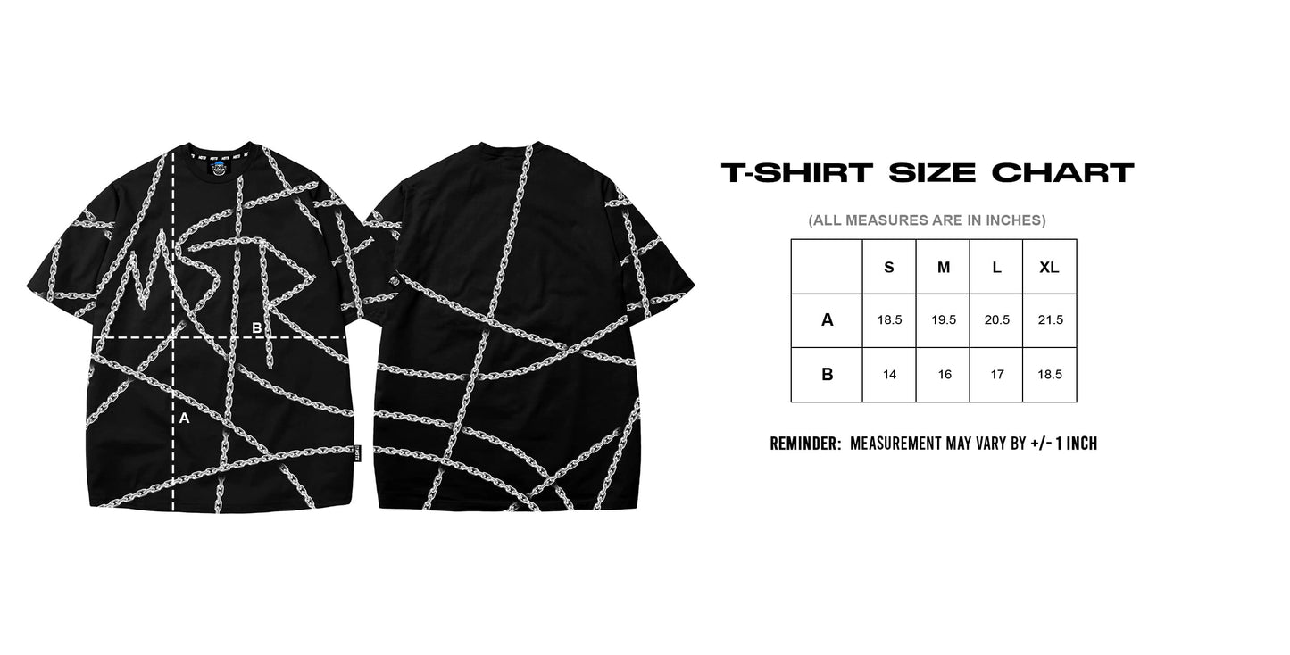 MSTR - FULL PRINT COLLECTION "CHAIN" TSHIRT (BLACK-GOLD)