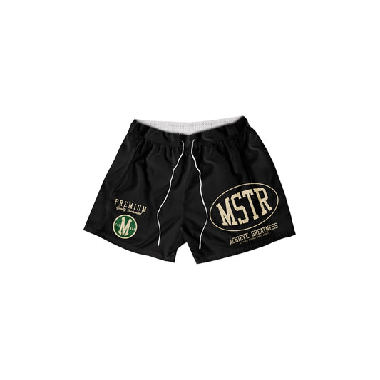 MSTR - ACHIEVE COLLECTION EMBROIDERY MESH SHORT (BLACK)